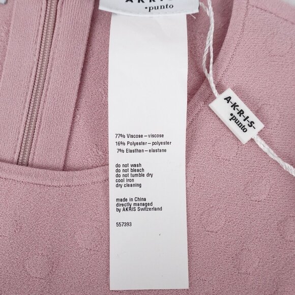Akris Punto Intarsia Dot Sleeveless Mini Dress in Light Pink - Size 10 (NWT) - Picture 6 of 9
